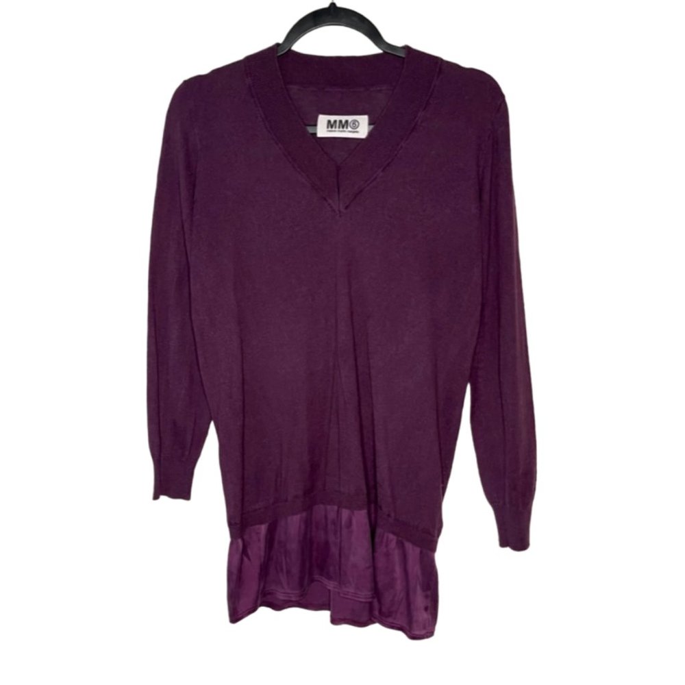 MM6 Maison Martin Margiela | Purple Cashmere Silk Layered Sweater